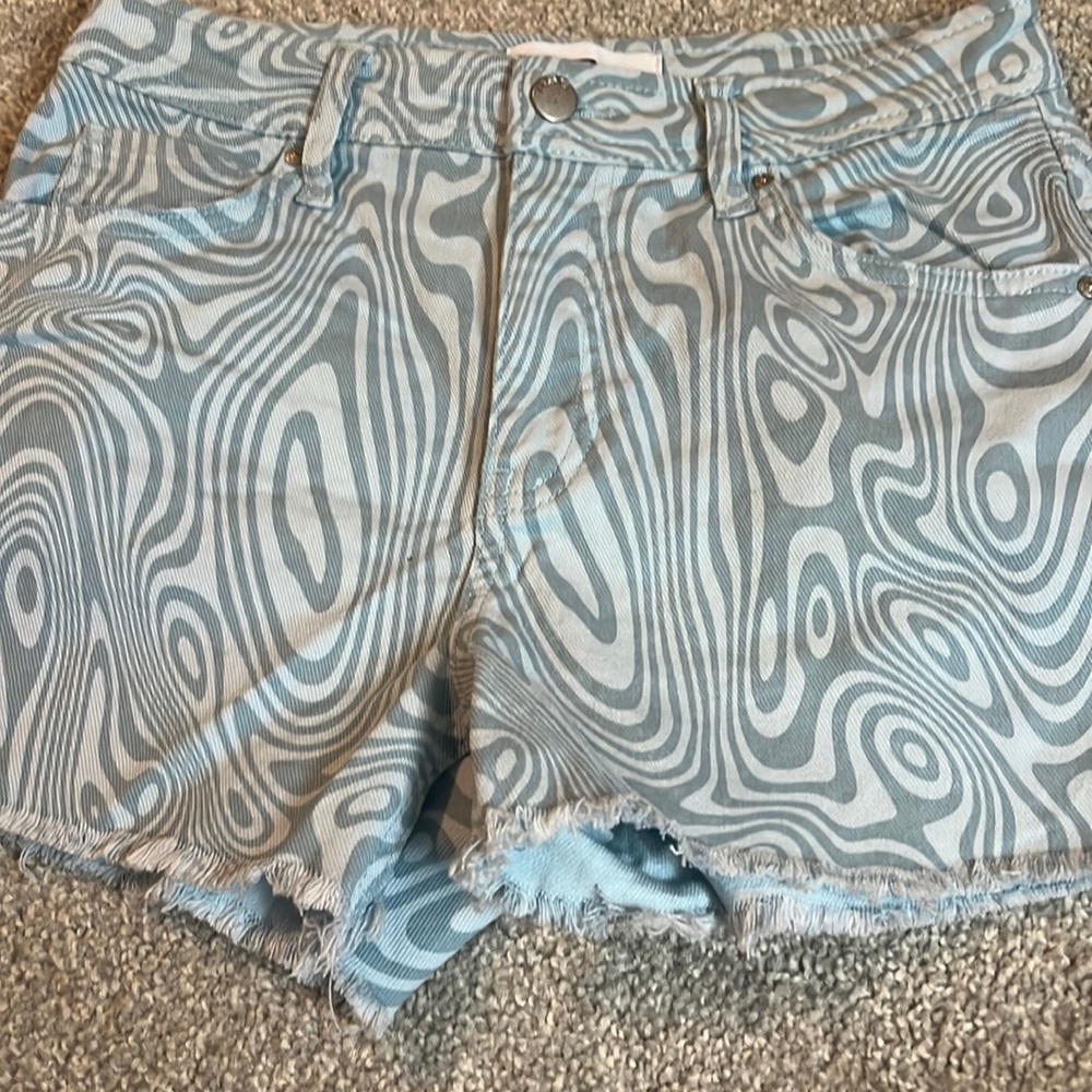 Swirl Denim Shorts